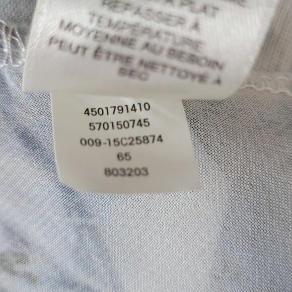 Chicos High Low Top Size 1 M 8 Floral Accordian Pleats Woven Back Oversized - Picture 10 of 13